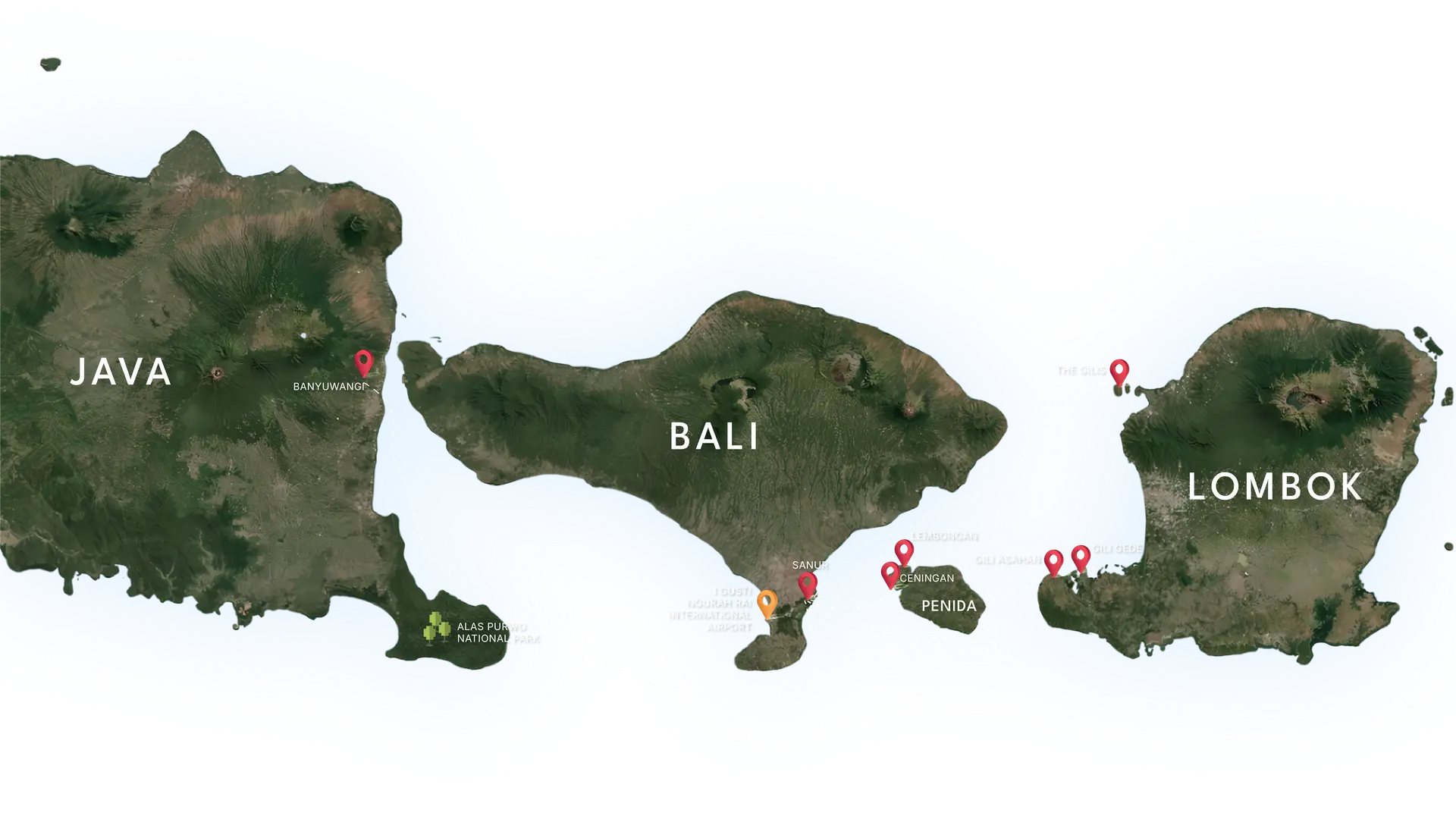 Satya Cruise Routes Map &mdash; Java, Bali, Lombok